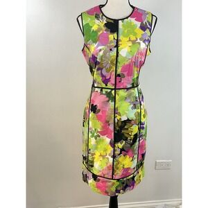 Calvin Klein Dress SZ 10 Sheath  Sleeveless Knee Length Back Zip Stretch EUC